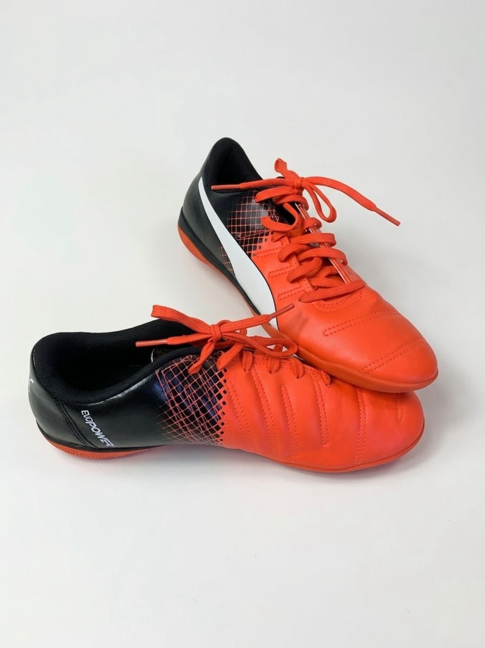PUMA evoPOWER 4 IT Indoor Soccer Shoes Cleats Orange Black Size US 8